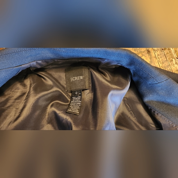 J. CREW Wool Blazer Size 0 Dark Gray Evergreen - Picture 8 of 9